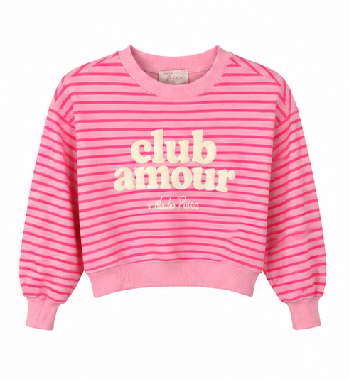 Lavibell Mini Club Amour Stripe Sweatshirt