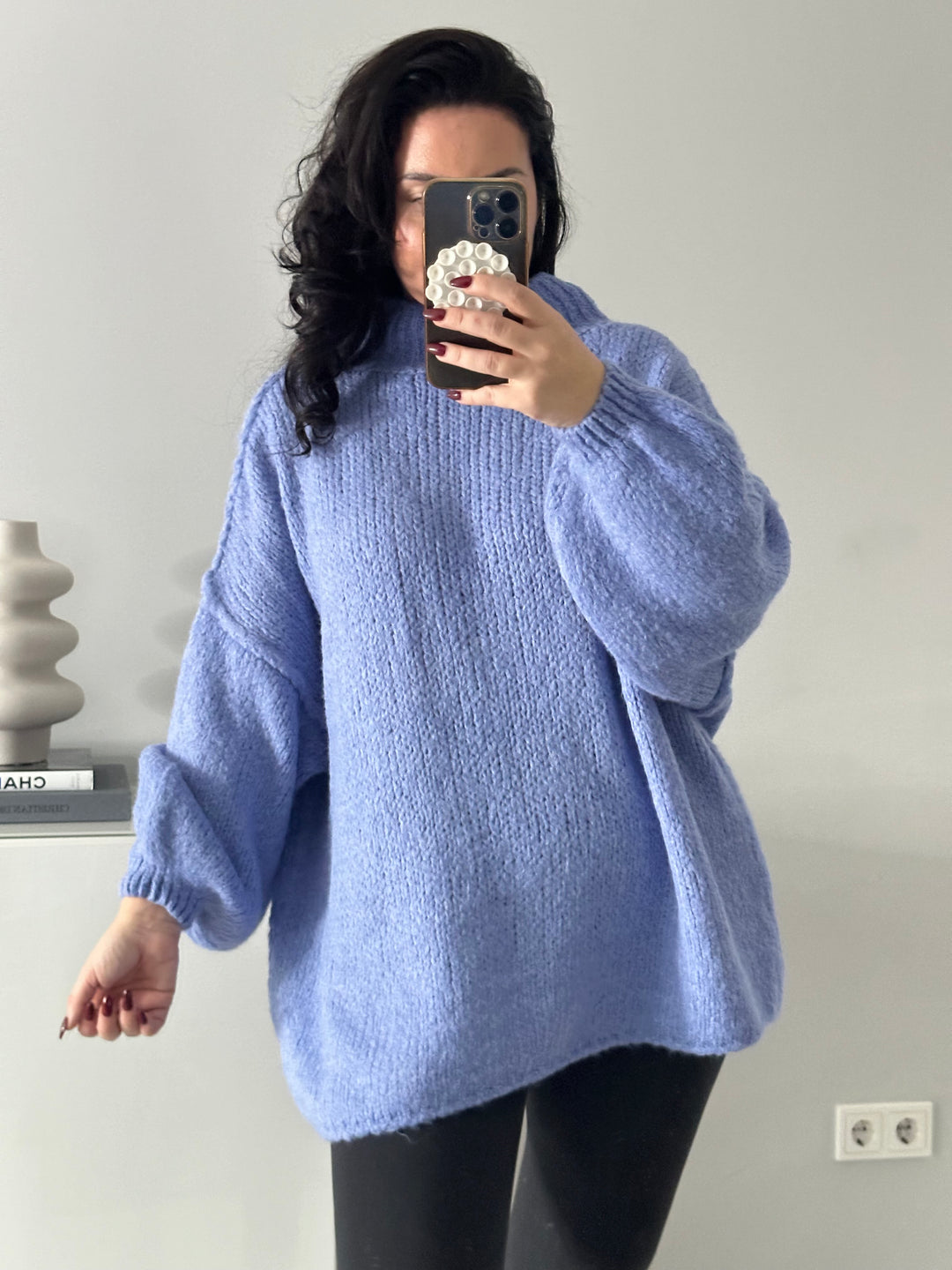 Oversize Pullover mit Stehkragen