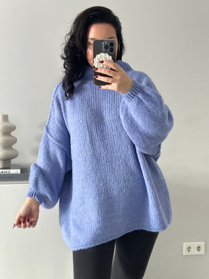 Oversize Pullover mit Stehkragen