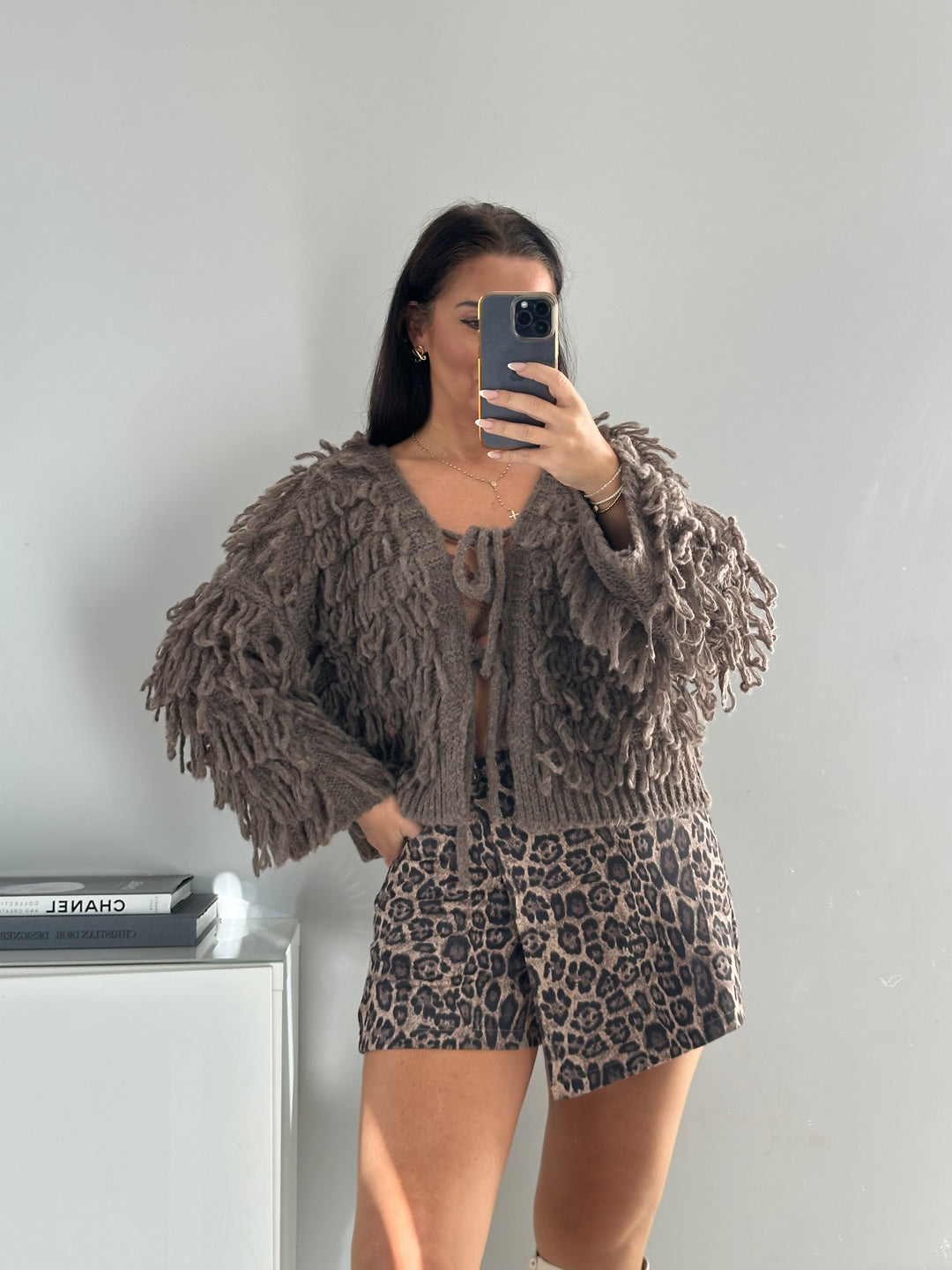 Cardigan Fluffy mit Schleifen