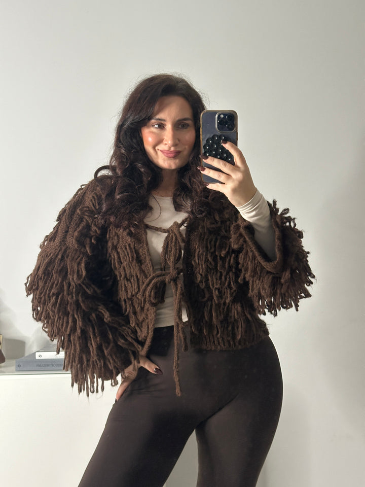 Cardigan Fluffy mit Schleifen