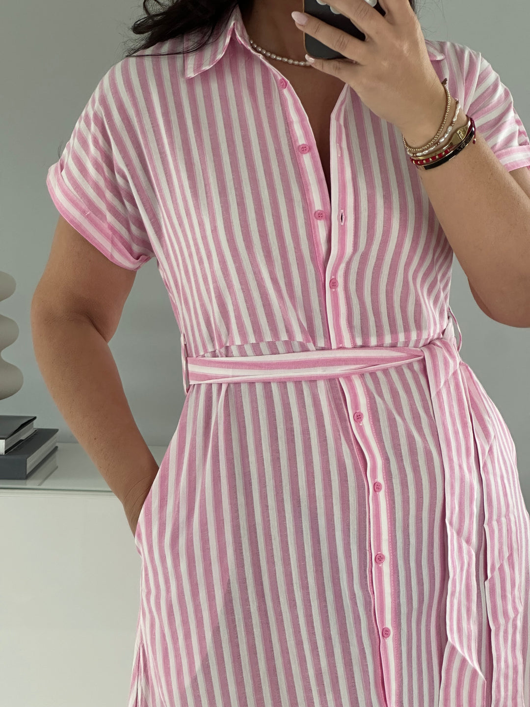 Gestreiftes Blusenkleid
