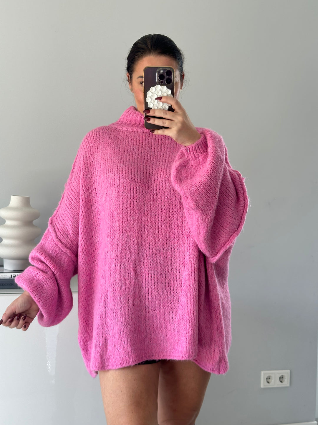 Oversize Pullover mit Stehkragen