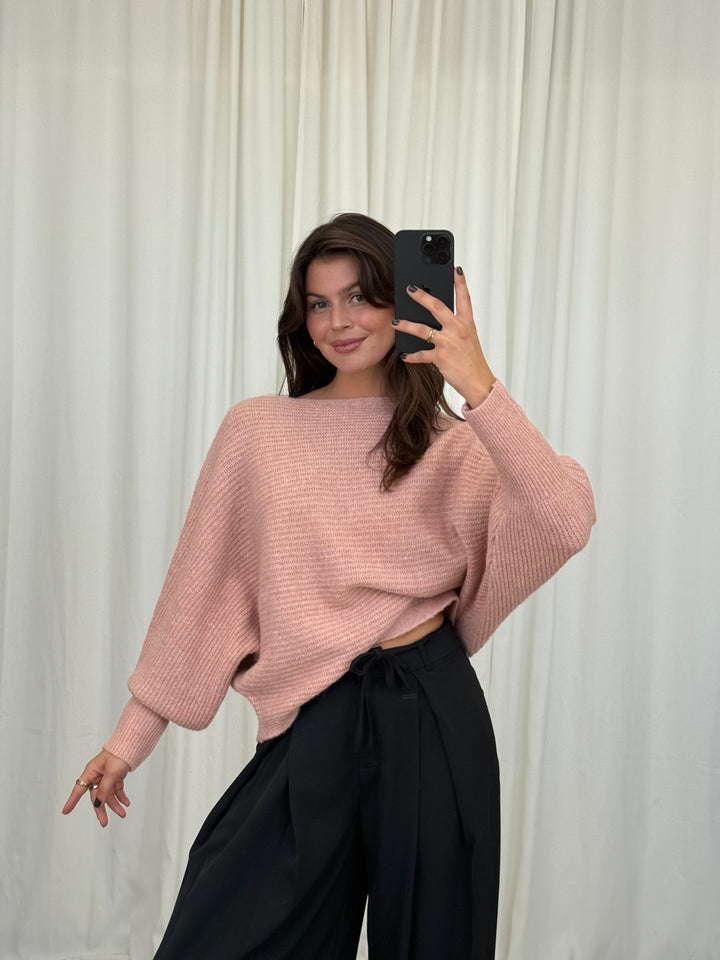 Oversize-Strickpullover mit Fledermausärmeln