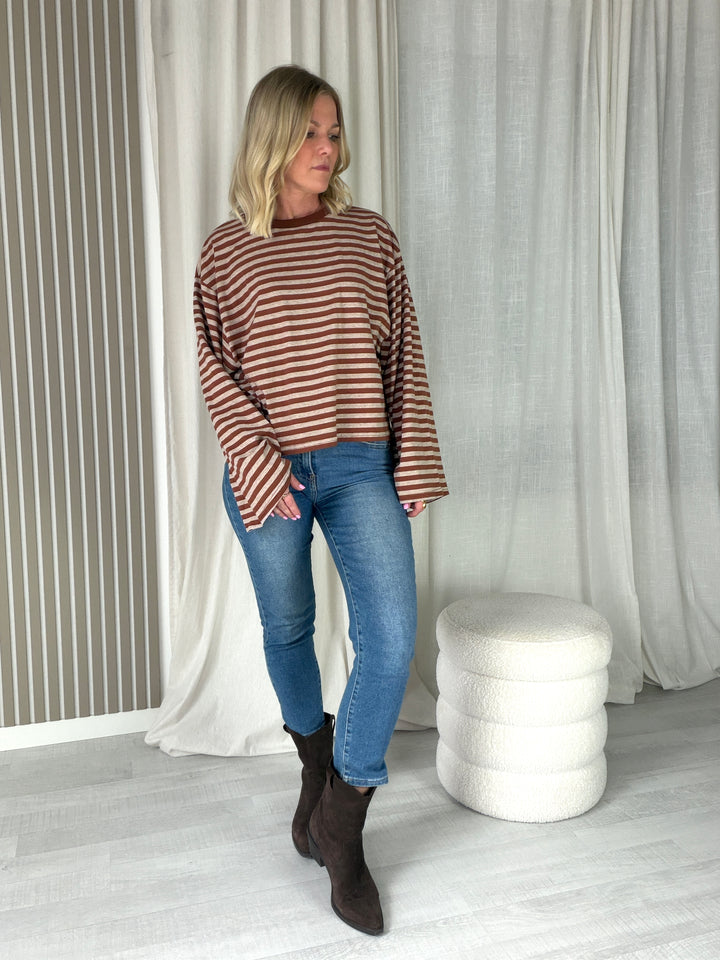 Lavibell Oversize Stripe Longsleeve