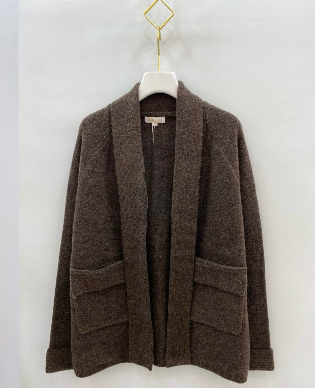 Long-Strickcardigan mit Schalkragen & Taschen