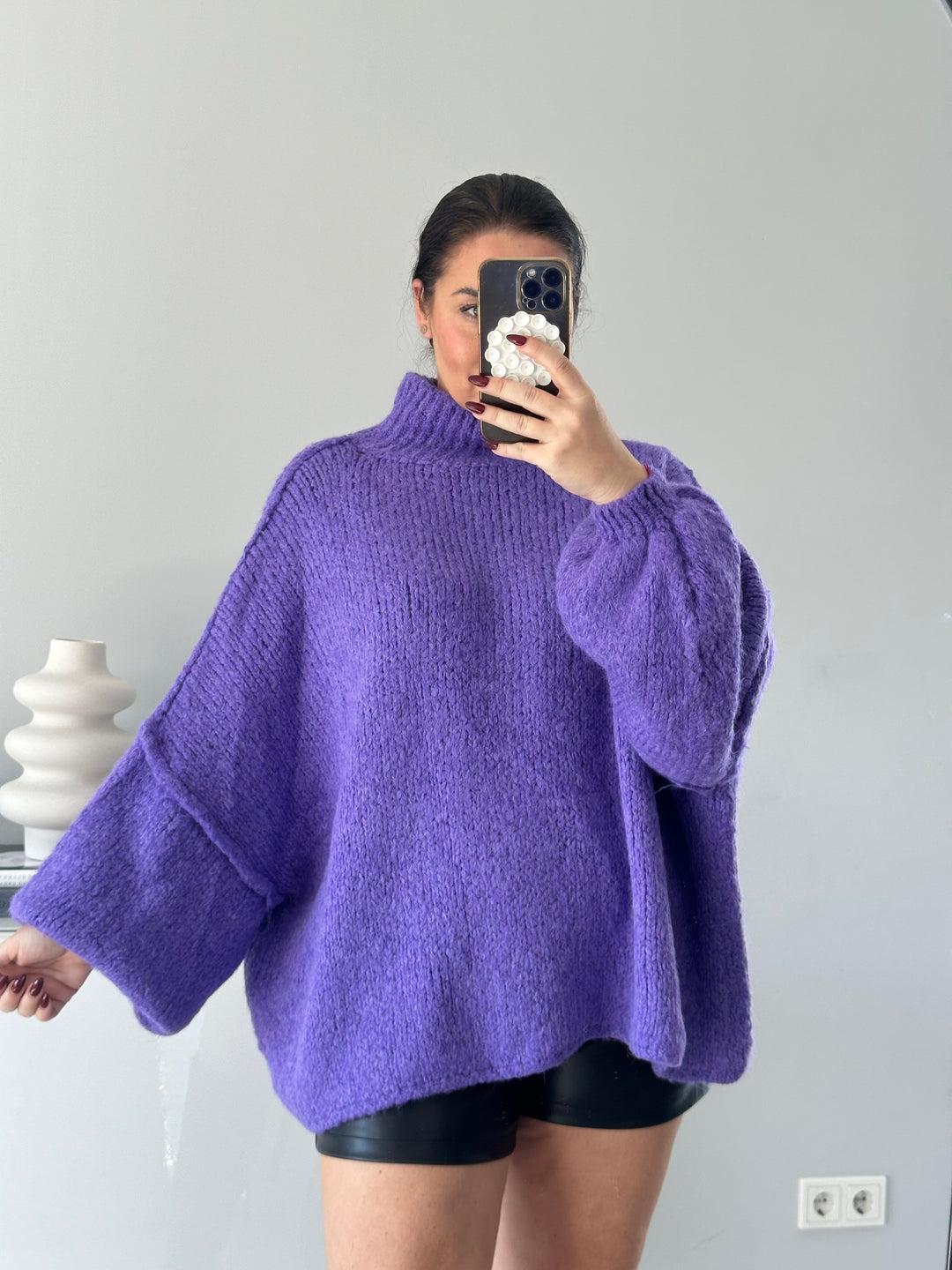 Oversize Pullover mit Stehkragen