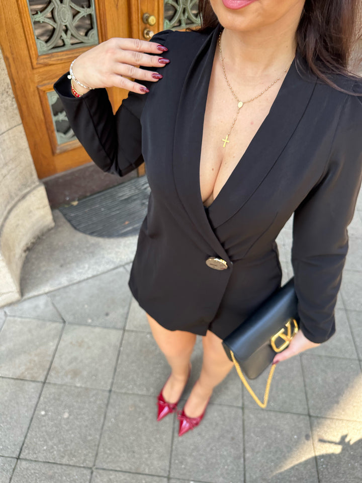 Blazerkleid mit goldenen Knopf