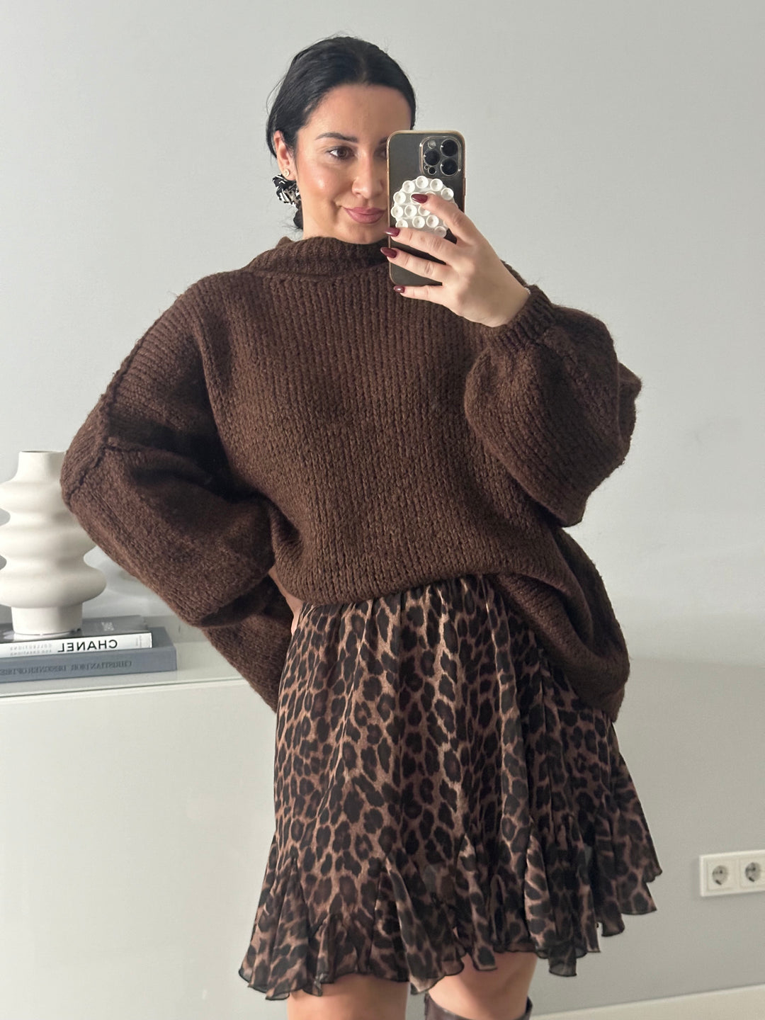 Oversize Pullover mit Stehkragen