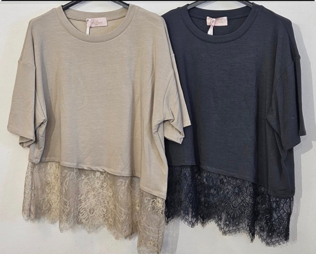 Lavibell Lace Detail Shirt