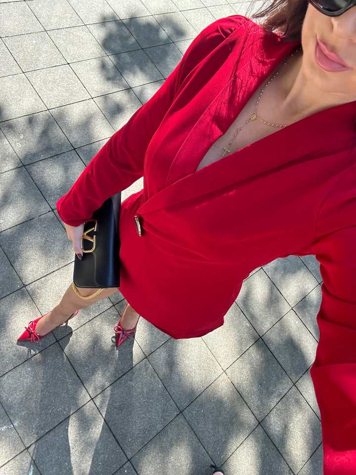 Blazerkleid mit goldenen Knopf