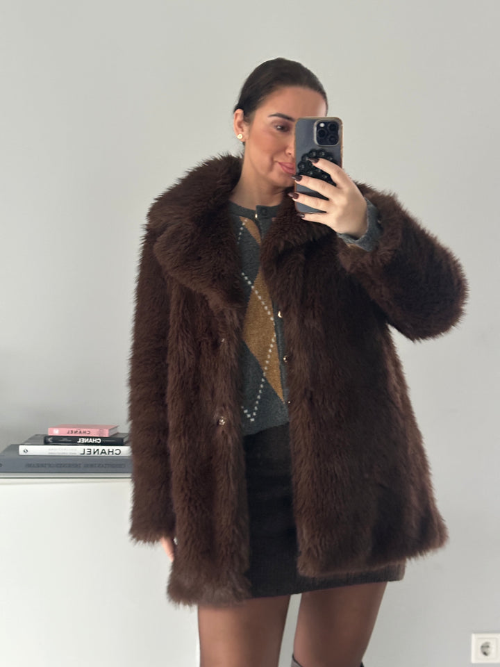 Faux fur Mantel Celine