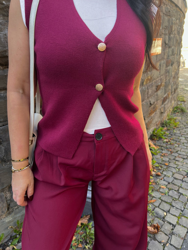 Weite Hose Burgundy