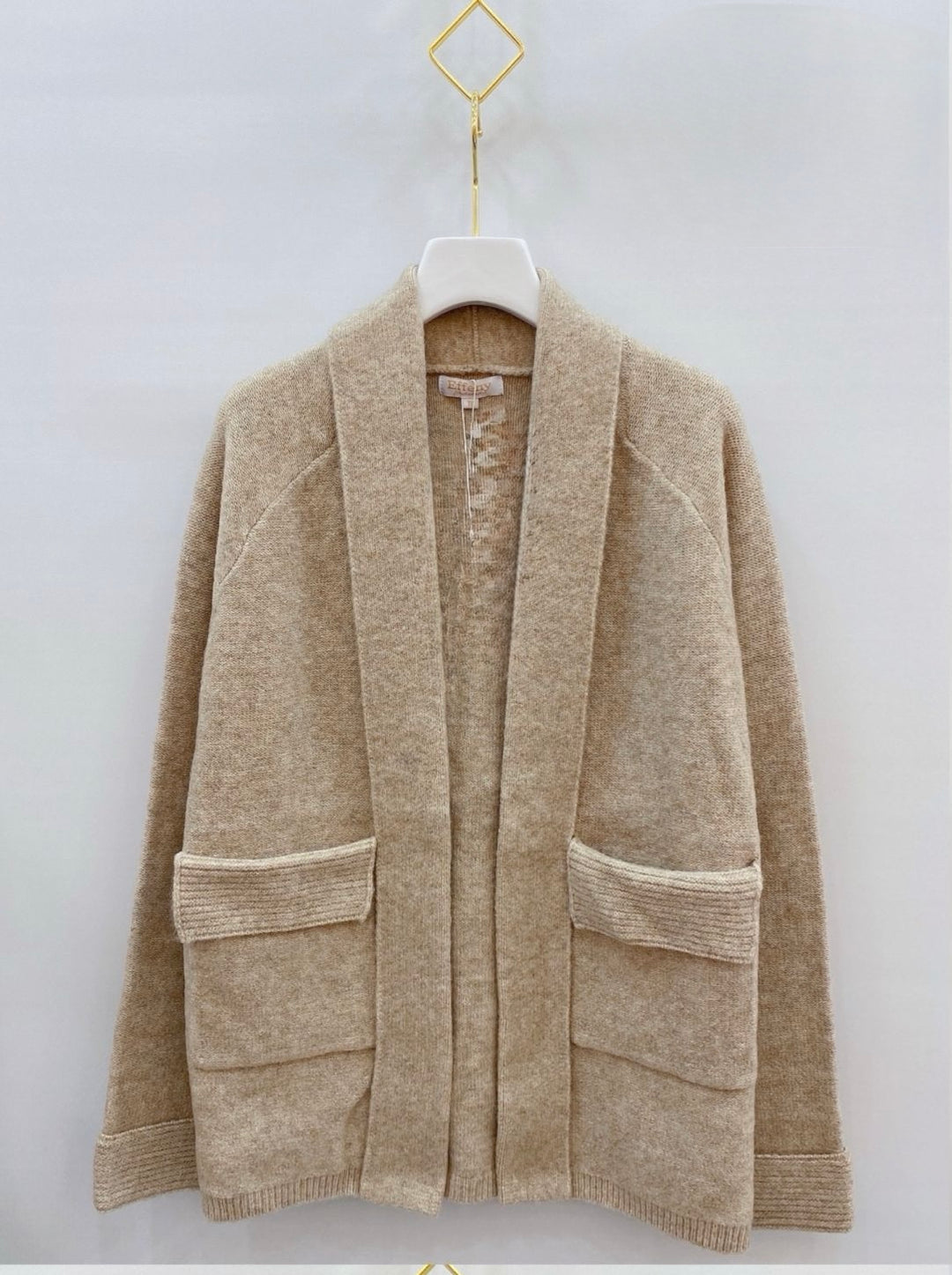 Long-Strickcardigan mit Schalkragen & Taschen