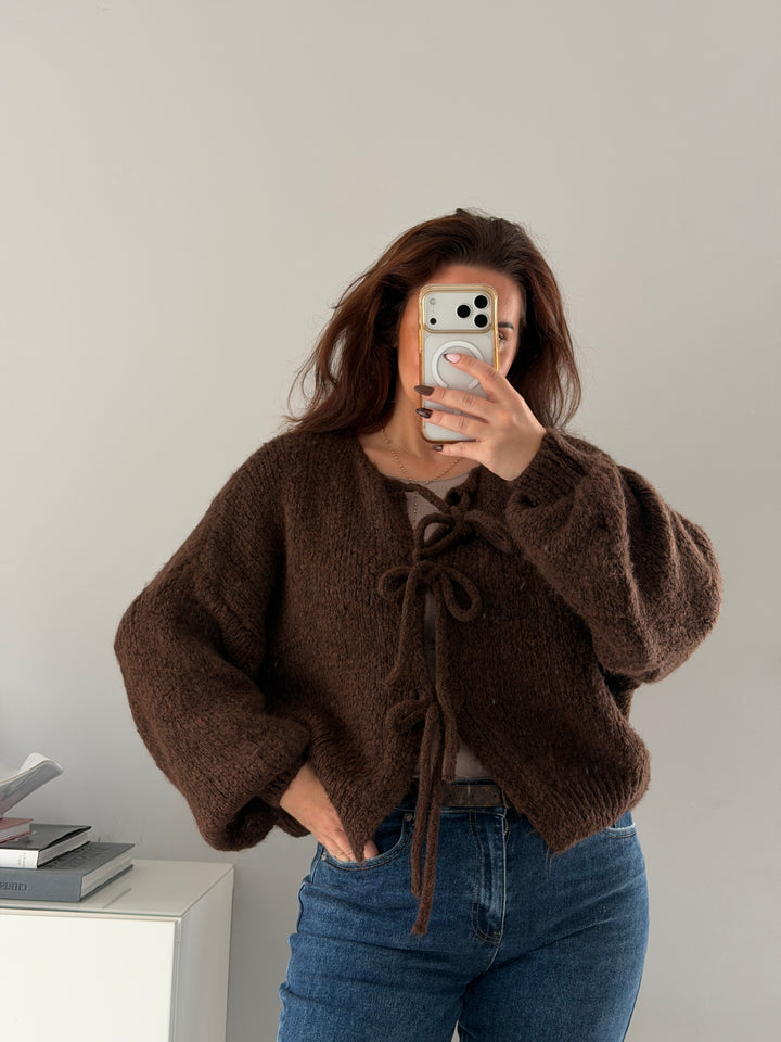 Cardigan mit Schleifen
