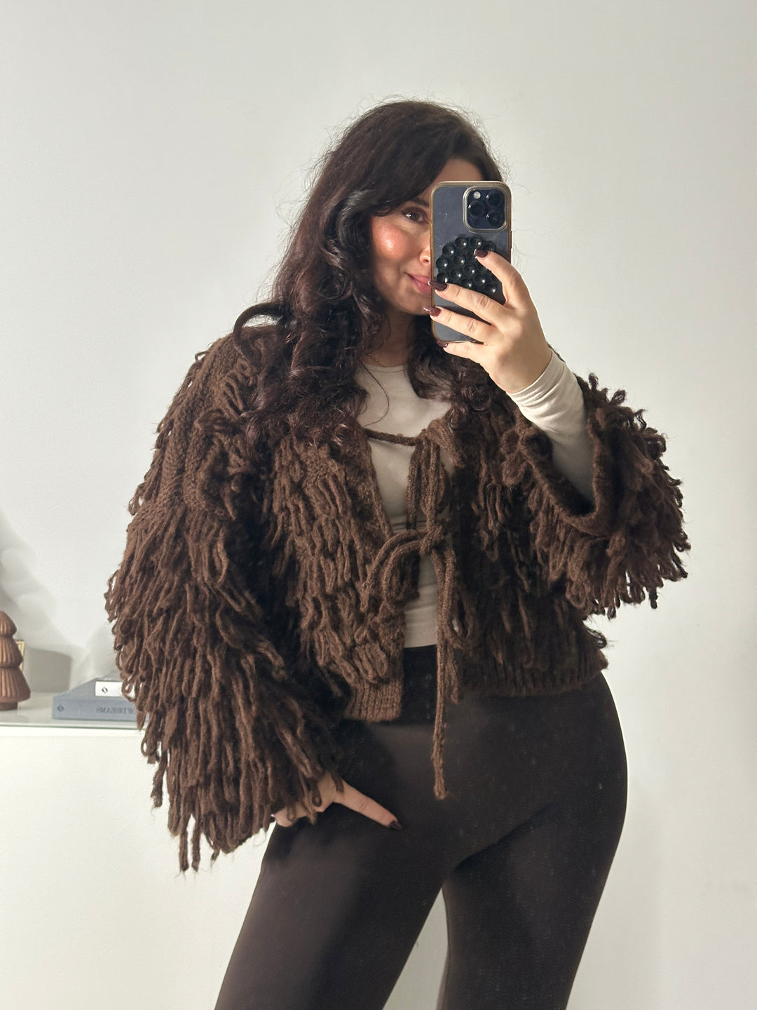 Cardigan Fluffy mit Schleifen