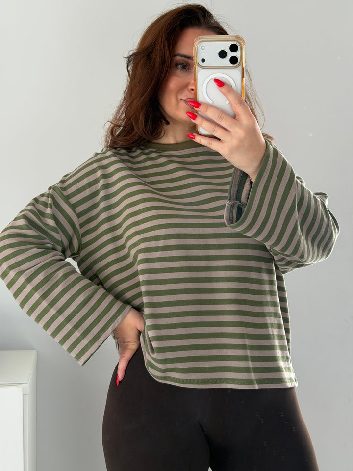 Oversize Shirt Stripe Lavibell