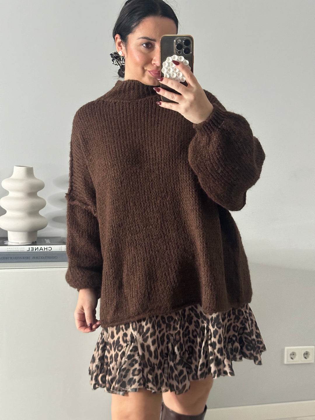 Oversize Pullover mit Stehkragen
