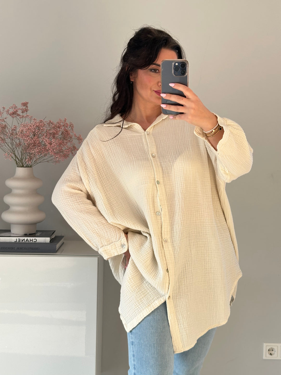 Musselinbluse Lavibell Lang