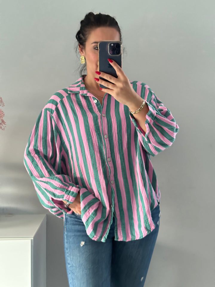 Musselinbluse Stripes