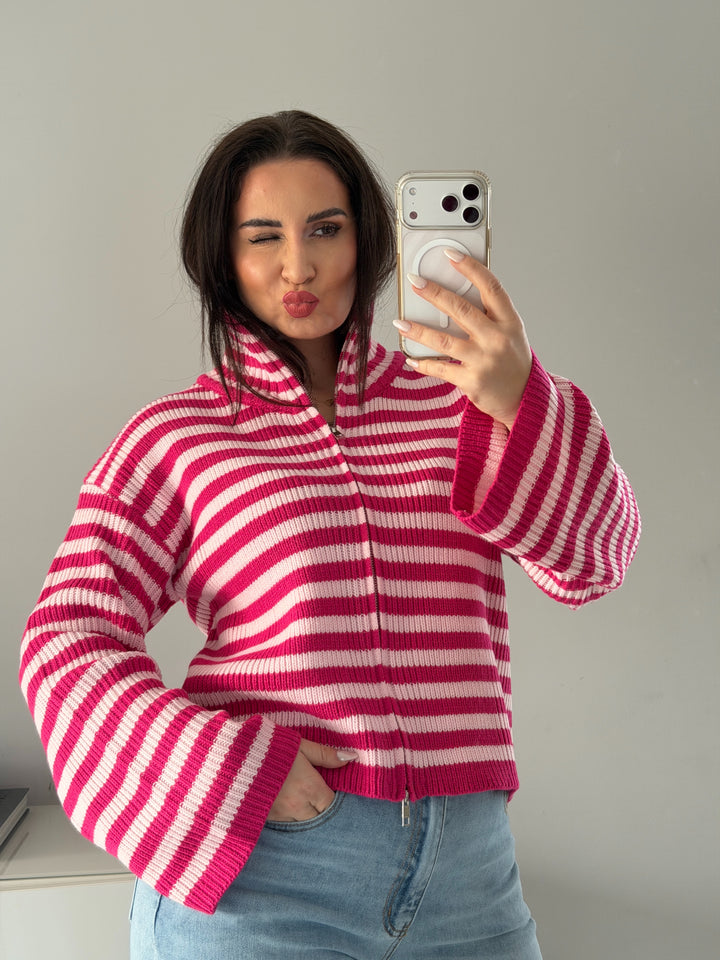 Cardigan Zip Stripe