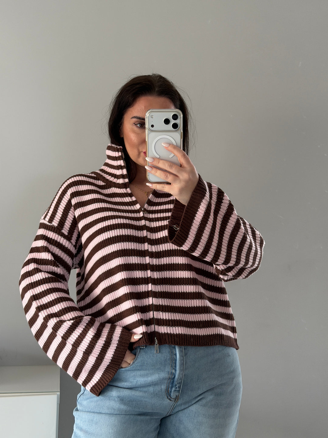 Cardigan Zip Stripe