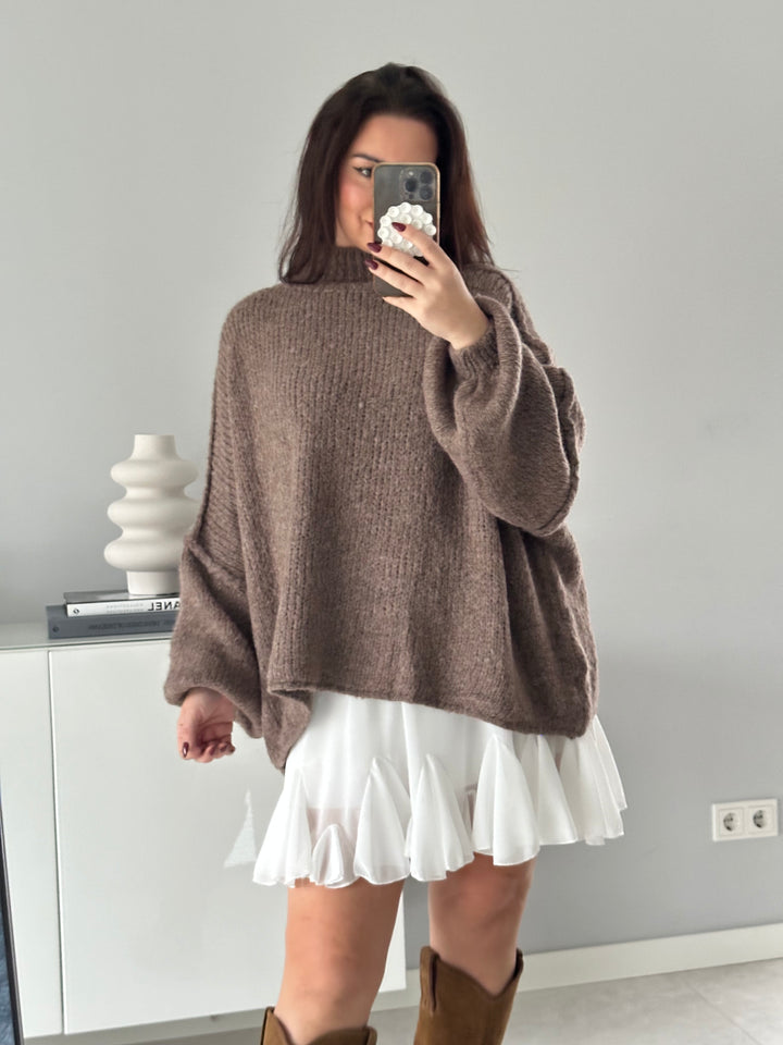 Oversize Pullover mit Stehkragen