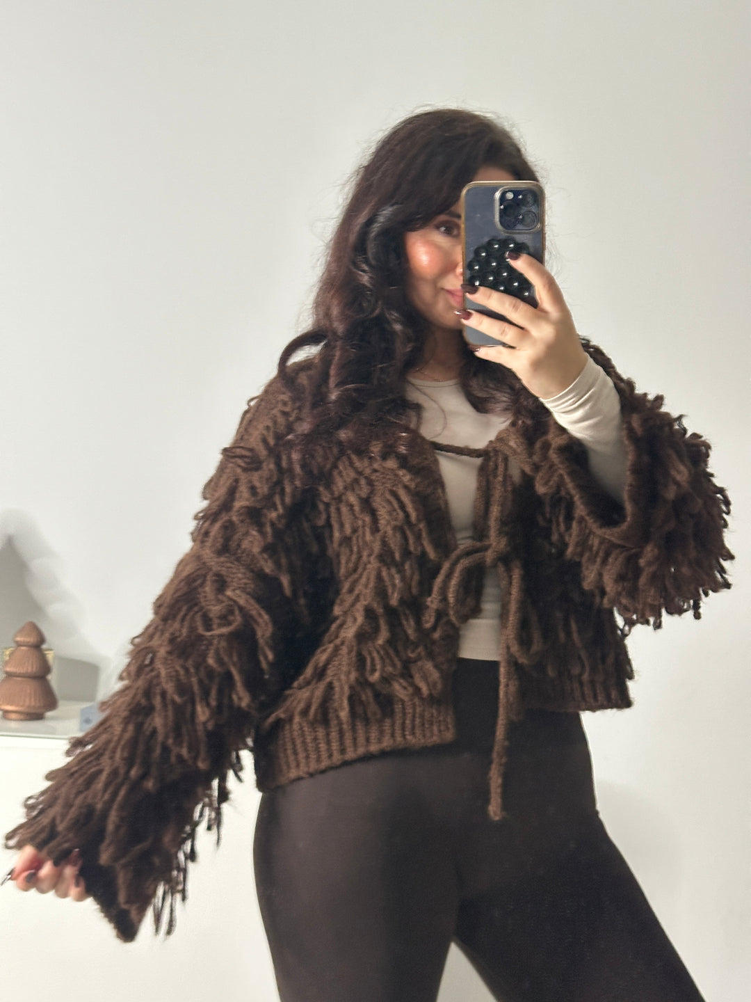 Cardigan Fluffy mit Schleifen