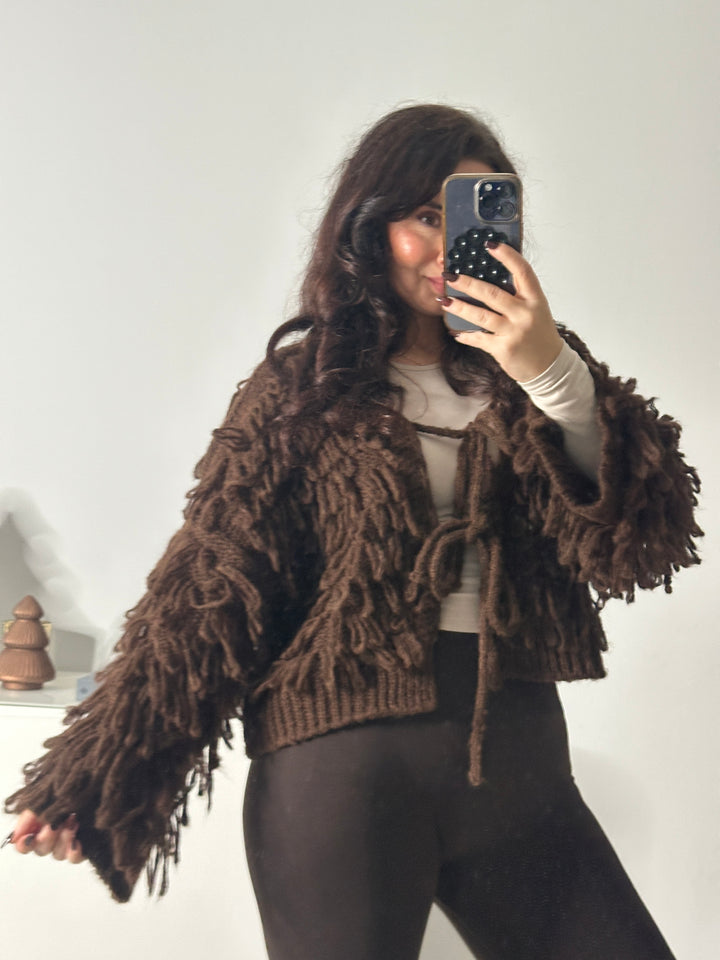 Cardigan Fluffy mit Schleifen