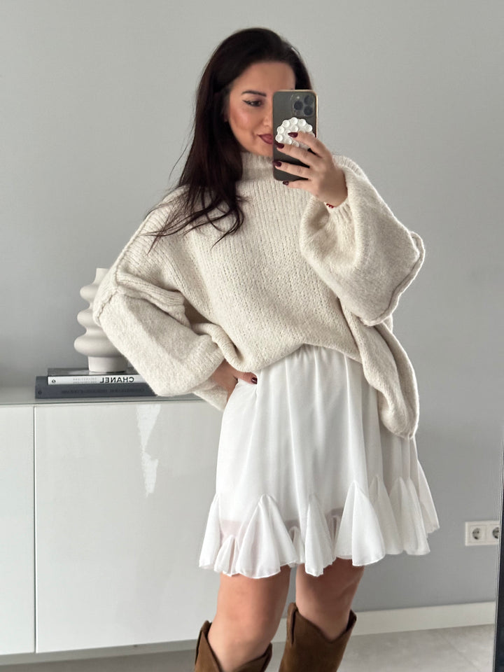 Oversize Pullover mit Stehkragen