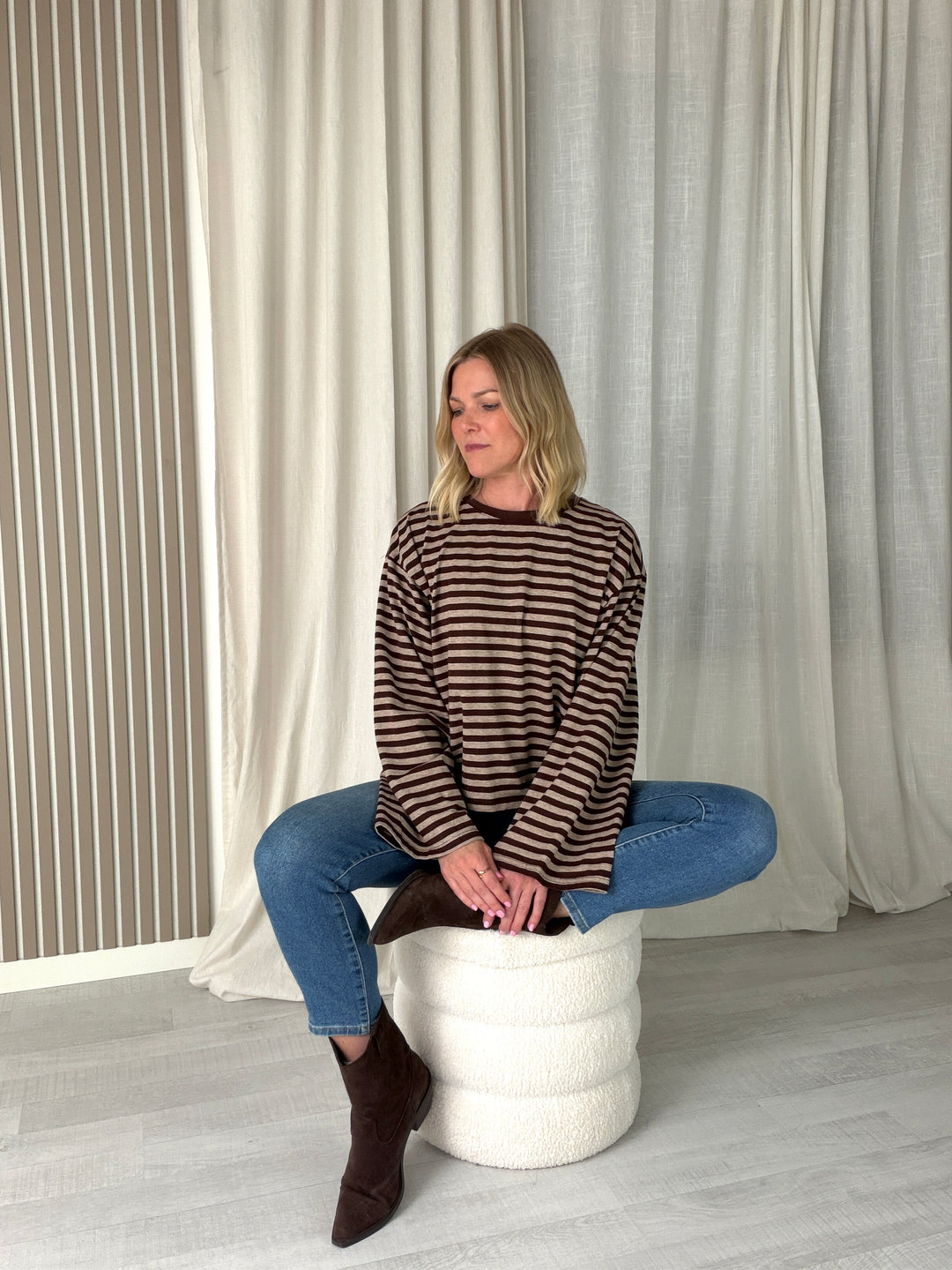 Lavibell Oversize Stripe Longsleeve
