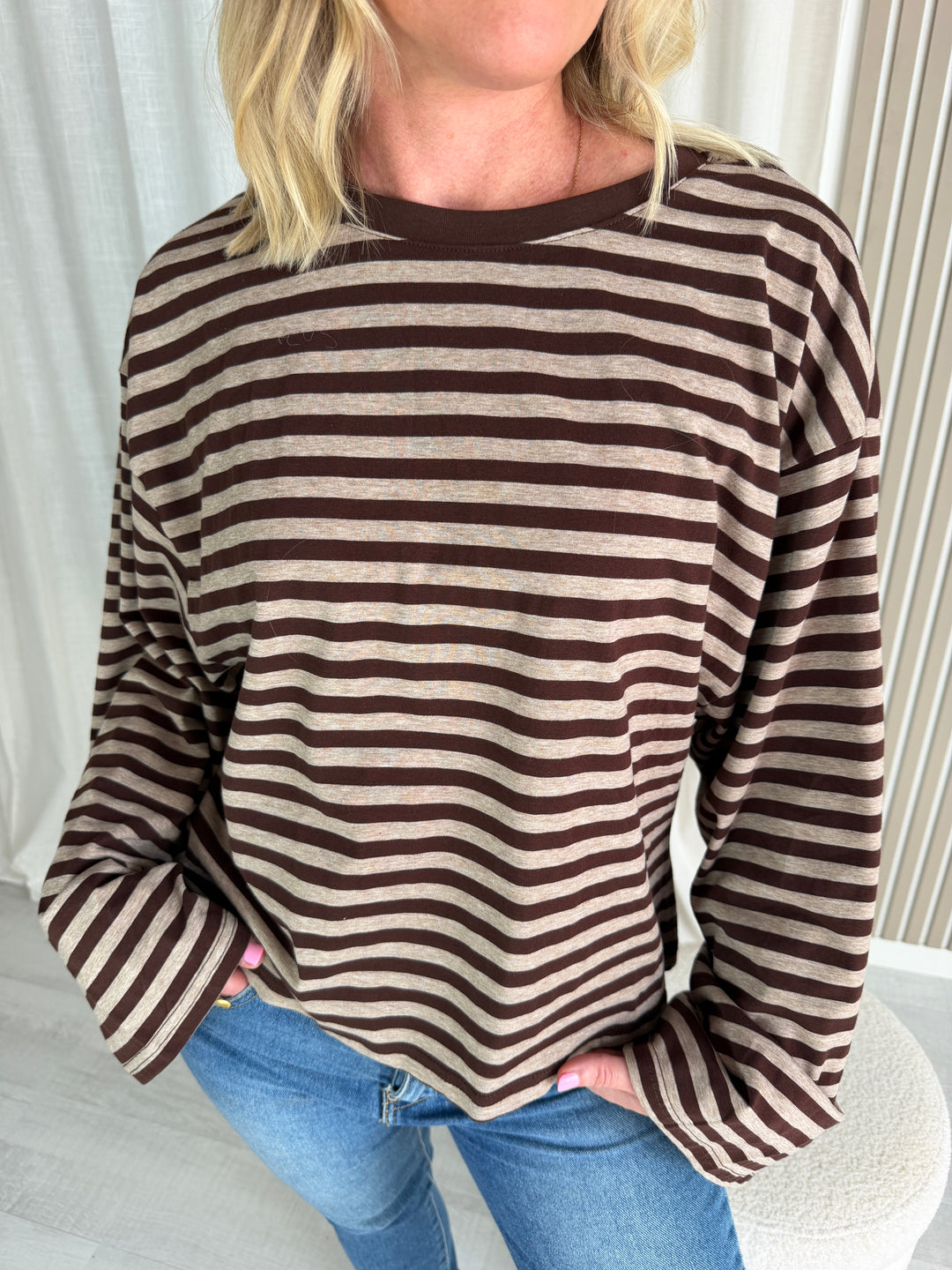 Lavibell Oversize Stripe Longsleeve