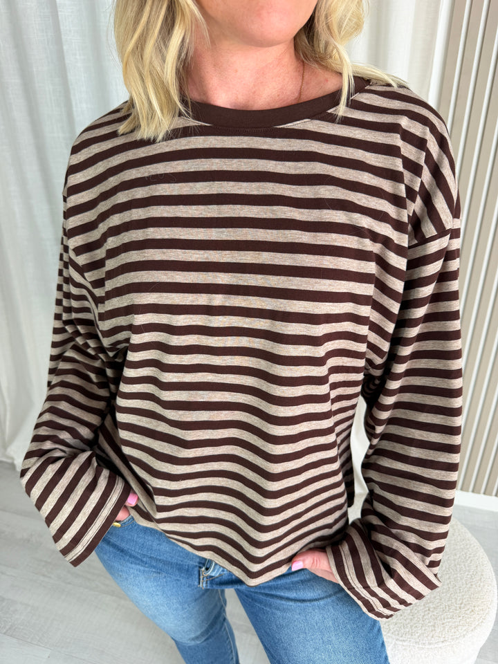 Lavibell Oversize Stripe Longsleeve