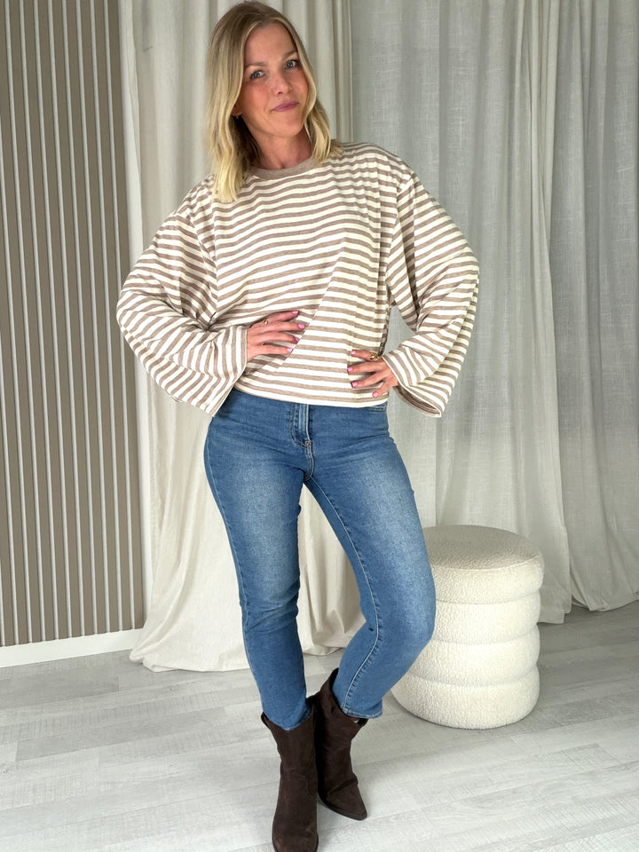 Lavibell Oversize Stripe Longsleeve