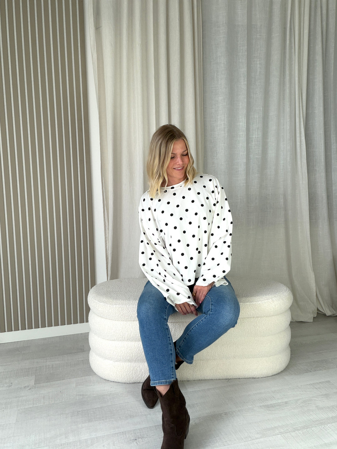 Lavibell Dot Cotton Longsleeve