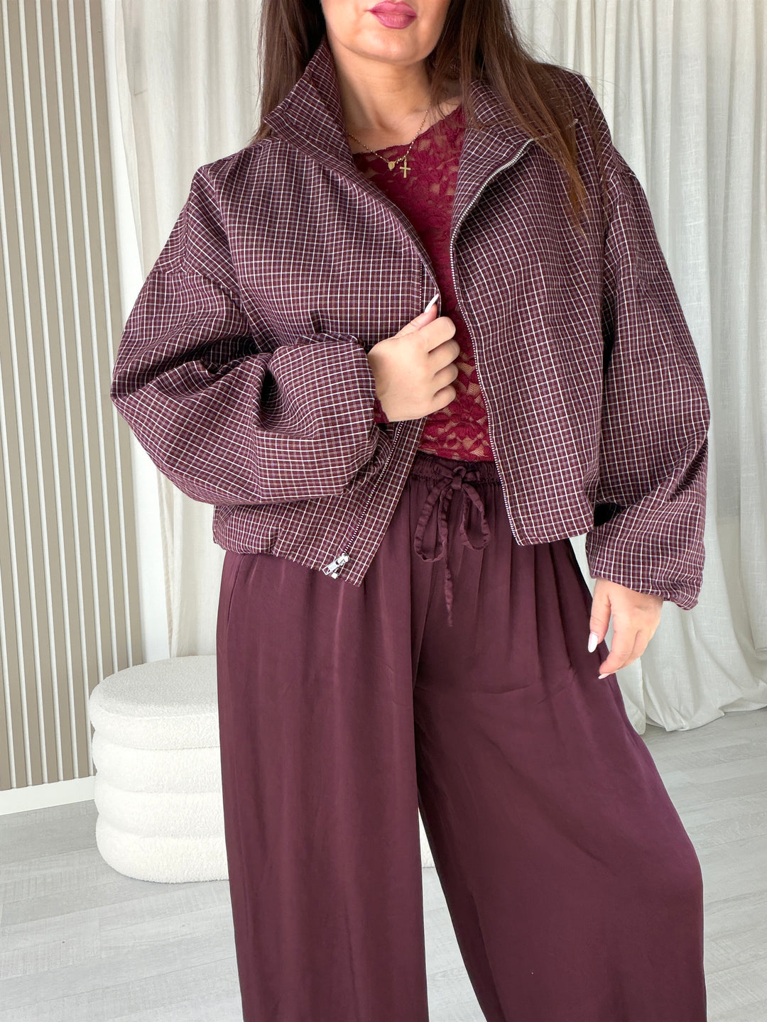 Lavibell Check Blouson Jacke