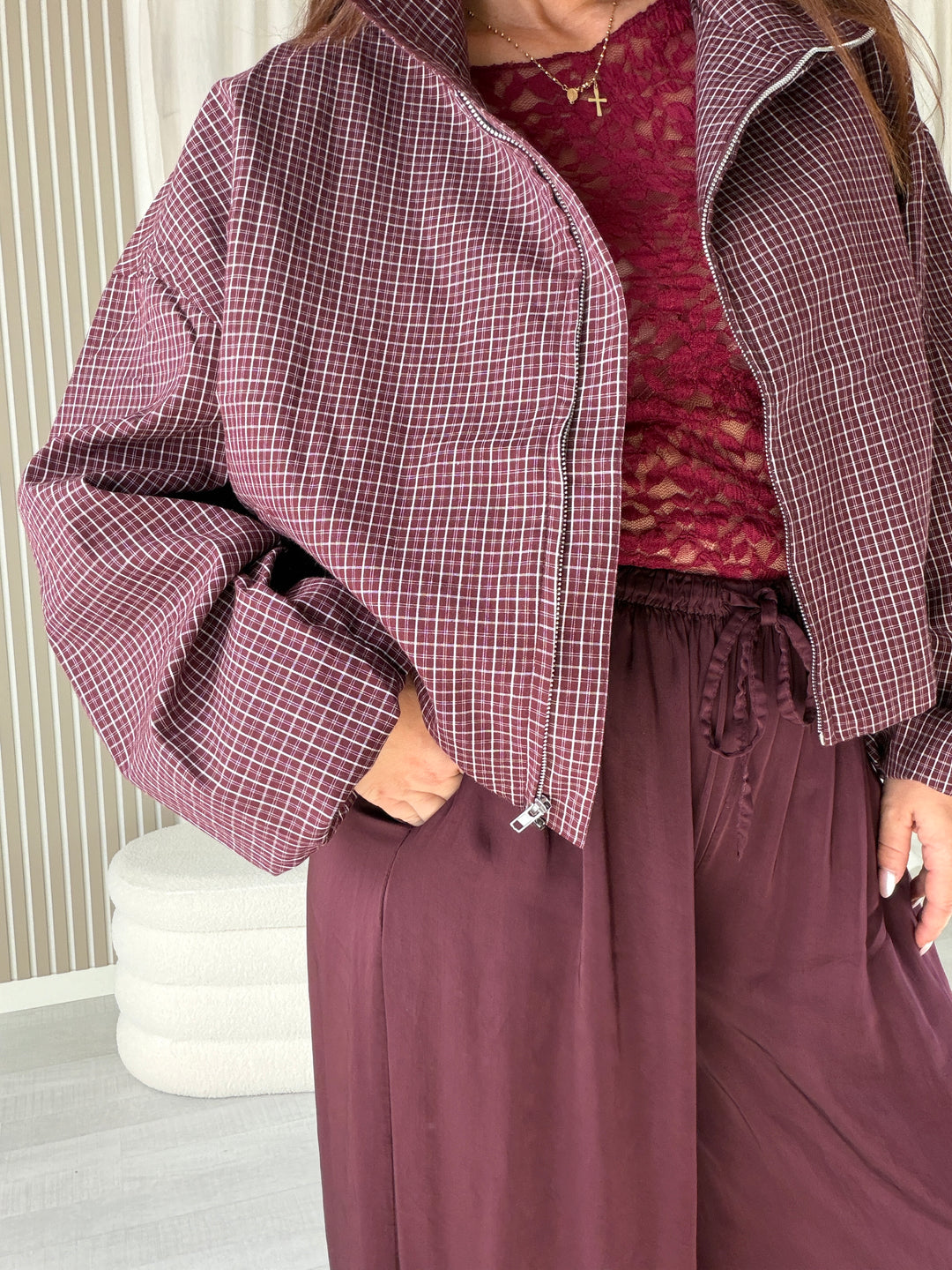 Lavibell Check Blouson Jacke