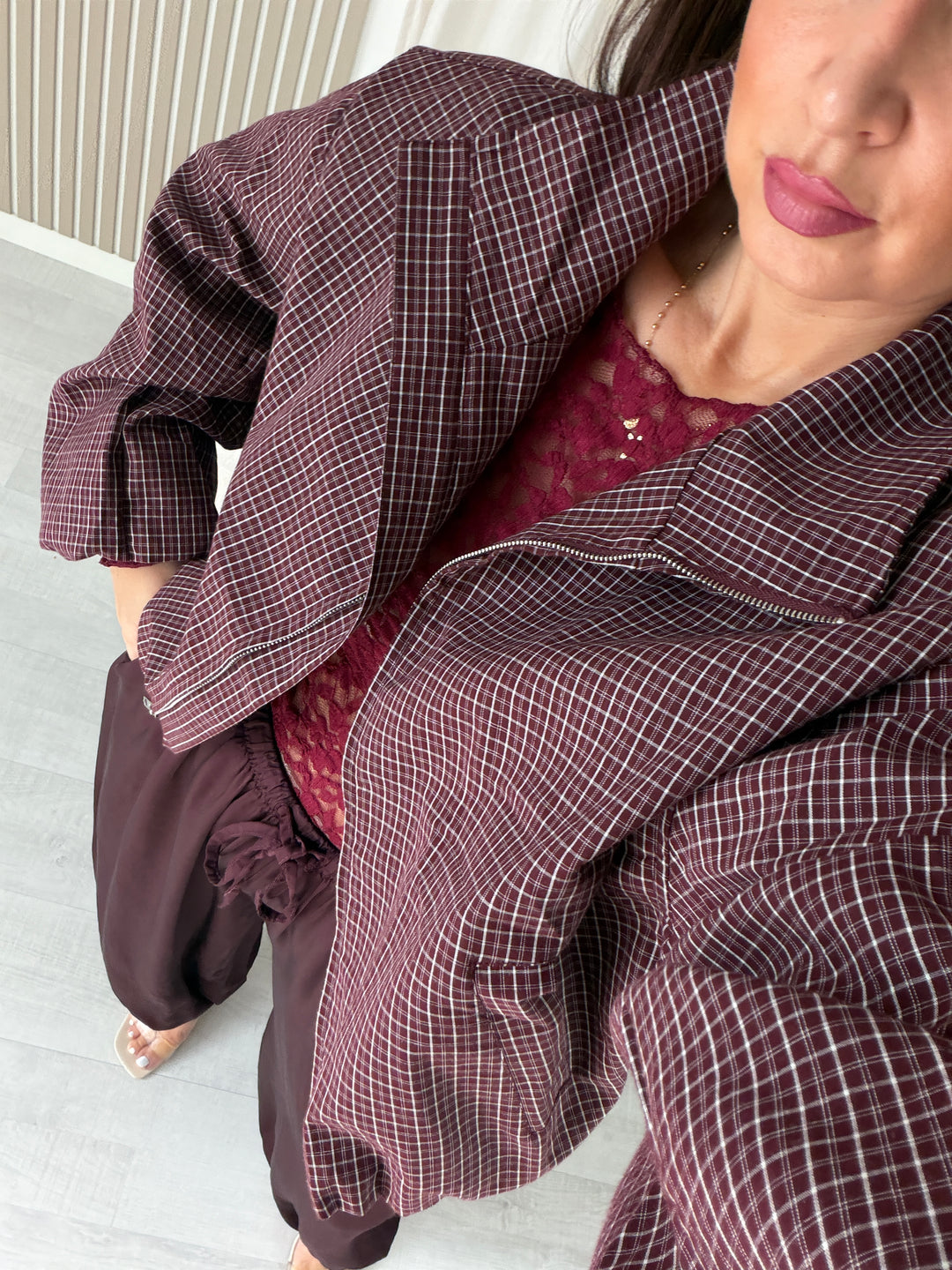 Lavibell Check Blouson Jacke