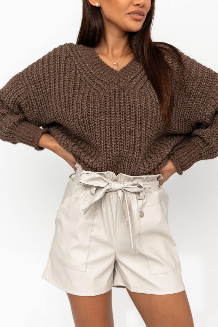 Shorts aus veganem Leder